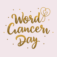  world cancer day calligraphy , world cancer day illustration , 4 feb world cancer day - obrazy, fototapety, plakaty