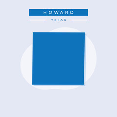Vector illustration vector of Howard map Texas