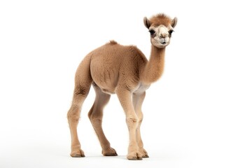 baby camel on white background