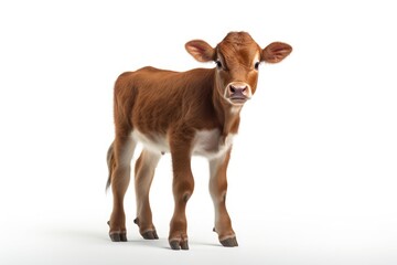 baby cow on white background