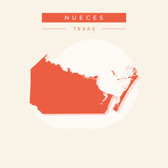 Vector illustration vector of Nueces map Texas