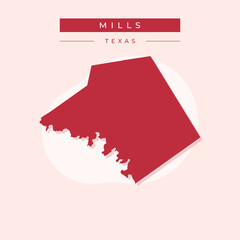 Vector illustration vector of Mills map Texas