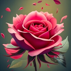 A closeup of  beautiful Rose flower, Beautiful 3d flower image, flower wallpaper, 3d image, beautiful flower image wallpaper, Generated with ai