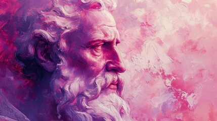 Light Purple and Light Crimson Pastel Background of Odysseus. Generative Ai.