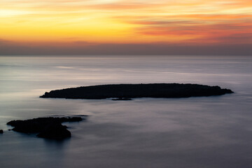 Fototapeta na wymiar favaritx lighthouse seascape sunset sunrise sea mediterranean minorca light color