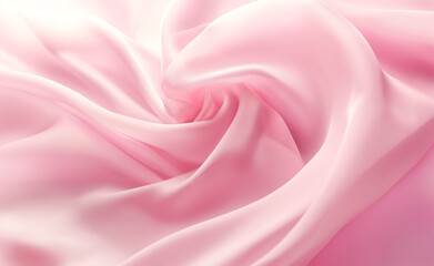 Soft pink background with a smooth, flowing fabric design