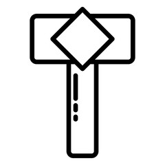 Hammer icon, line icon style