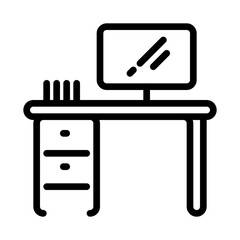 desk icon, line icon style