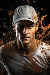 Photo Realistic of a Tennis Player in Tennis Shorts and a Moisture-Wicking Polo Shirt, Generative AI