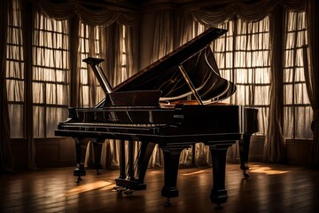 grand piano and notes