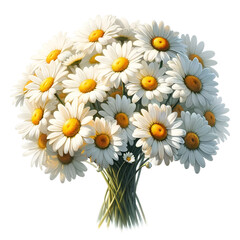 Fototapeta premium Naturalistic Watercolor Daisy Bouquet, Suitable for Invitations and Botanical Artwork