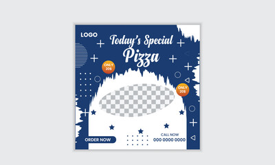 Fresh food marketing social media post template design.