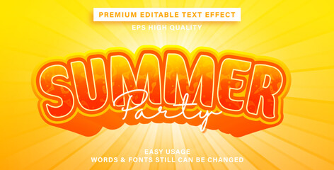 editable text effect summer party