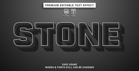 editable text effect stone