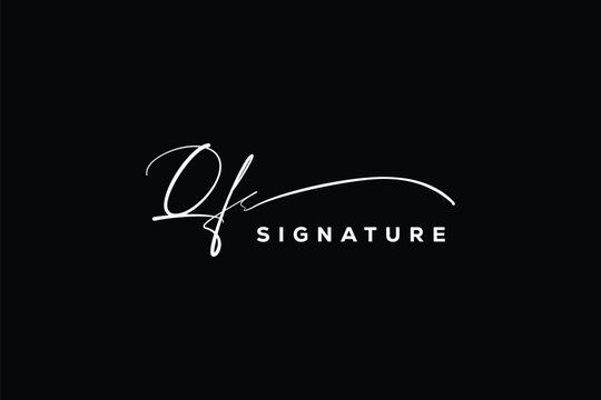 QF initials Handwriting signature logo. QF Hand drawn Calligraphy lettering Vector. QF letter real estate, beauty, photography letter logo design.