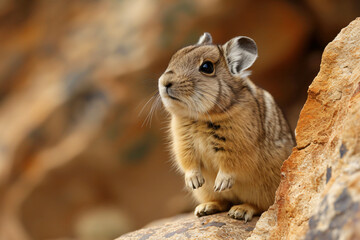Naklejka na ściany i meble Close-up American pika,Wild Animal in the forest,mouse hare and rock rabbit