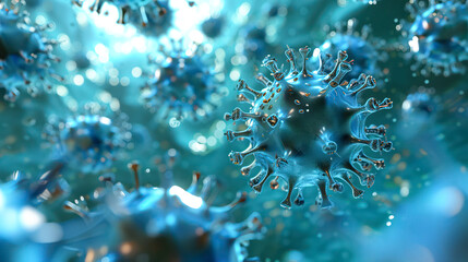 Virus Cells Abstract Background - obrazy, fototapety, plakaty