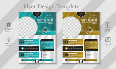 creative modern business flyer design template for poster flyer brochure cover. Graphic design layout with triangle graphic elements and space. - obrazy, fototapety, plakaty