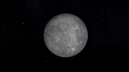 Planet Mercury Floating in space beautiful space scene 3D Rendering