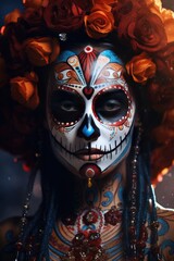 beautiful Catrina skeleton makeup