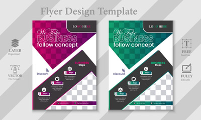 creative modern business flyer design template for poster flyer brochure cover. Graphic design layout with triangle graphic elements and space.