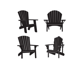 Adirondack chair, Beach Summer Adirondack chair, Chairs silhouette	