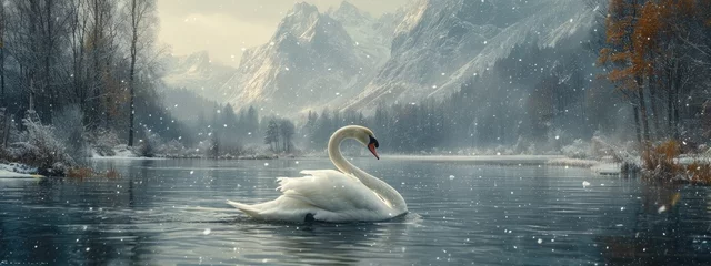 Foto op Aluminium swan on a lake © usman