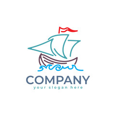 sailing ship logo design, suitable for your icon, simple and elegant