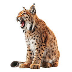 Obraz premium Lynx roar isolated white background