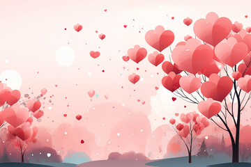 A Valentine's Day concept card with a heart shaped style background.