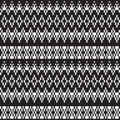 Monochrome Argyle Fair Isle Seamless Pattern Design