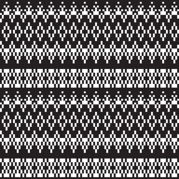 Monochrome Argyle Fair Isle Seamless Pattern Design