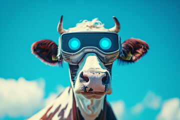 a cow wearing glasses