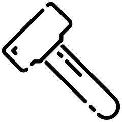 Obraz premium smashing hammer outline vector icon