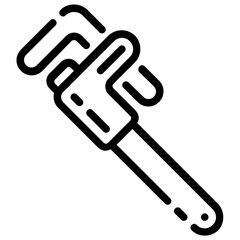 stillson wrench outline vector icon