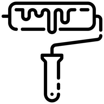 recommend clip art: paint roller outline vector icon