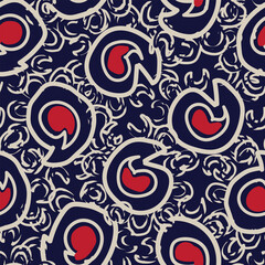 Red Paisley abstract Seamless Pattern Design