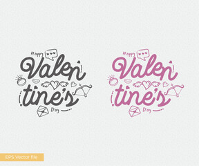 Valentine's day vector lettering, Handwritten love text letter. Vector love illustration 03