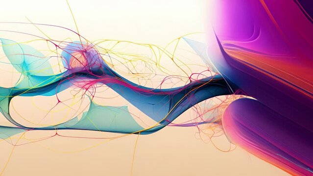 Vibrantly colored depiction of neurulation in a modern art style, incorporating bold shapes and lines to represent the process of neural tube formation.