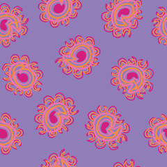 Colourful Paisley abstract Seamless Pattern Design