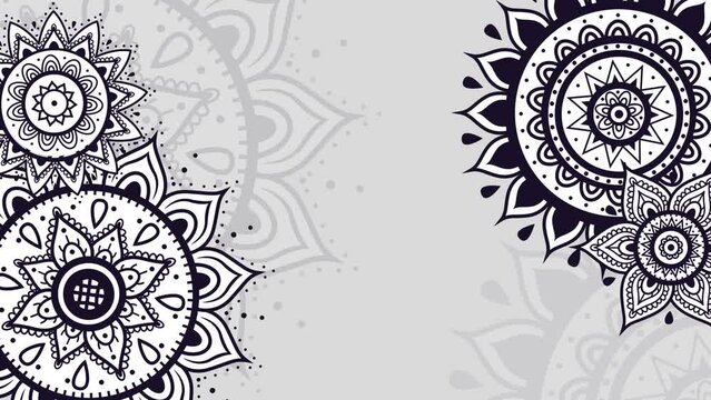 4k abstract hand-drawn rotate mandala ornament