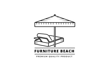 Interior and exterior minimalist room, gallery furniture logo design template, vector illustration in black and white