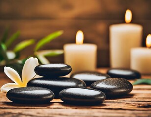 Image of hot stones and aromatic candles.