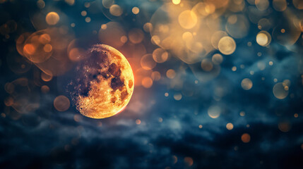 Naklejka premium Beautiful Planet in Space Abstract Background 