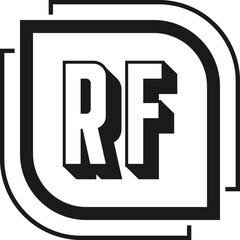 RF letter logo design on white background. RF logo. RF creative initials letter Monogram logo icon concept. RF letter design