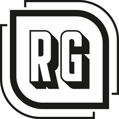 RG letter logo design on white background. RG logo. RG creative initials letter Monogram logo icon concept. RG letter design