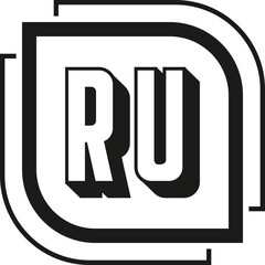 Obraz premium RU letter logo design on white background. RU logo. RU creative initials letter Monogram logo icon concept. RU letter design