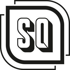 SQ letter logo design on white background. SQ logo. SQ creative initials letter Monogram logo icon concept. SQ letter design