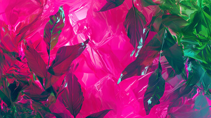 Fuchsia & neon green abstract banner background 