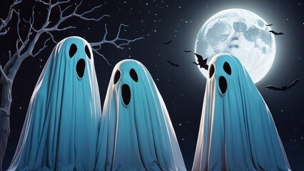 Enchanting Halloween Night Illustration - obrazy, fototapety, plakaty